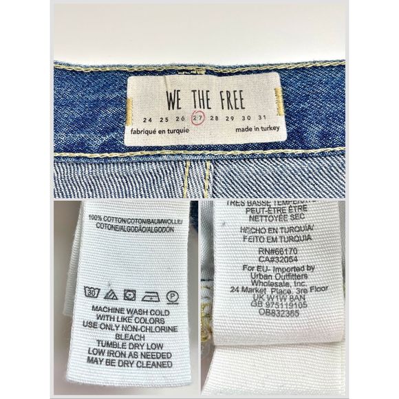 We The Free People Maggie Mid-Rise Straight Leg Crop Jean Sequoia Blue 27 - Picture 8 of 9